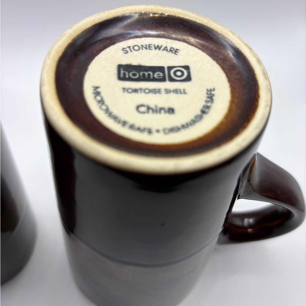 Set of 2 Sakura Port of Call Tortoise Shell Tall Coffee Mugs - Picture 3 of 4